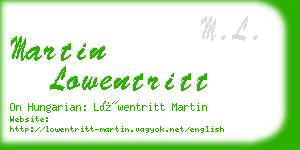 martin lowentritt business card